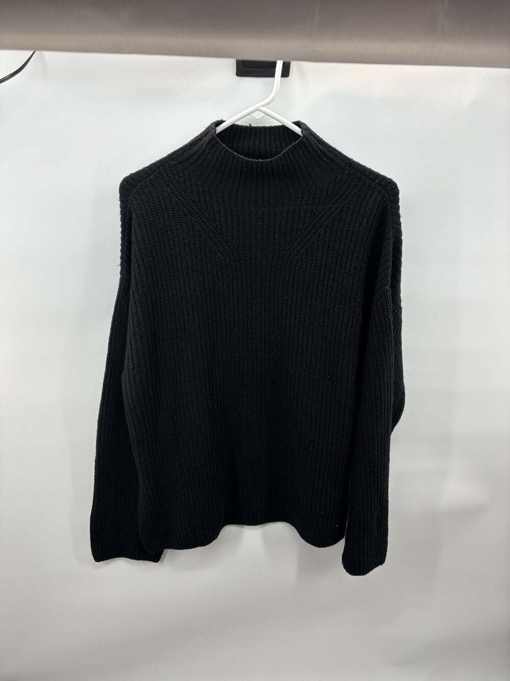Rails Claudia Black Ribbed Knit Sweater Size S